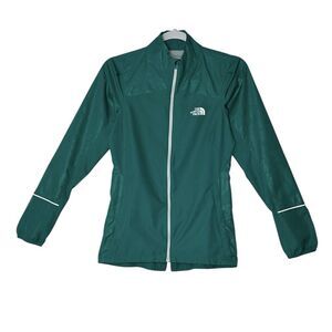 The North Face Jacket Women XS Full Zip Green Windbreaker  Outdoors‎ Reflective